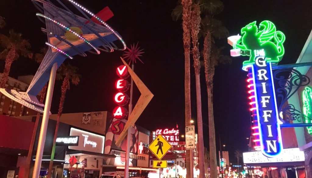 Night Walking Vegas Strip